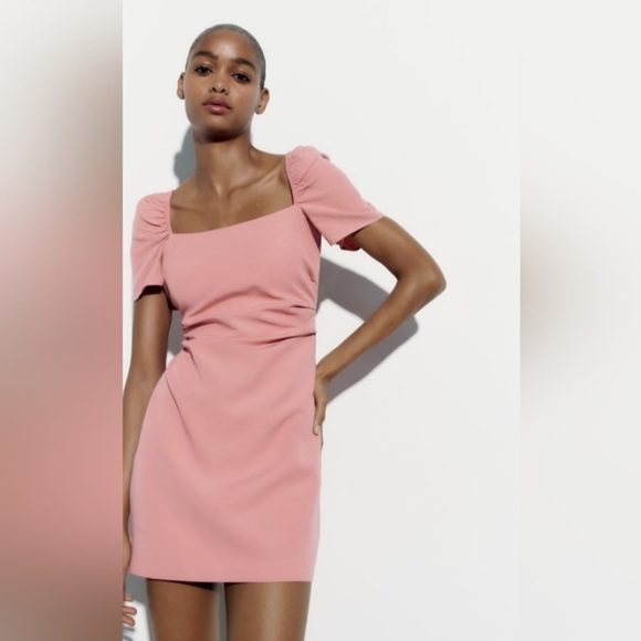 NWT Zara Linen Blend Barbie Pink Mini Dress XL XXL - Picture 7 of 10